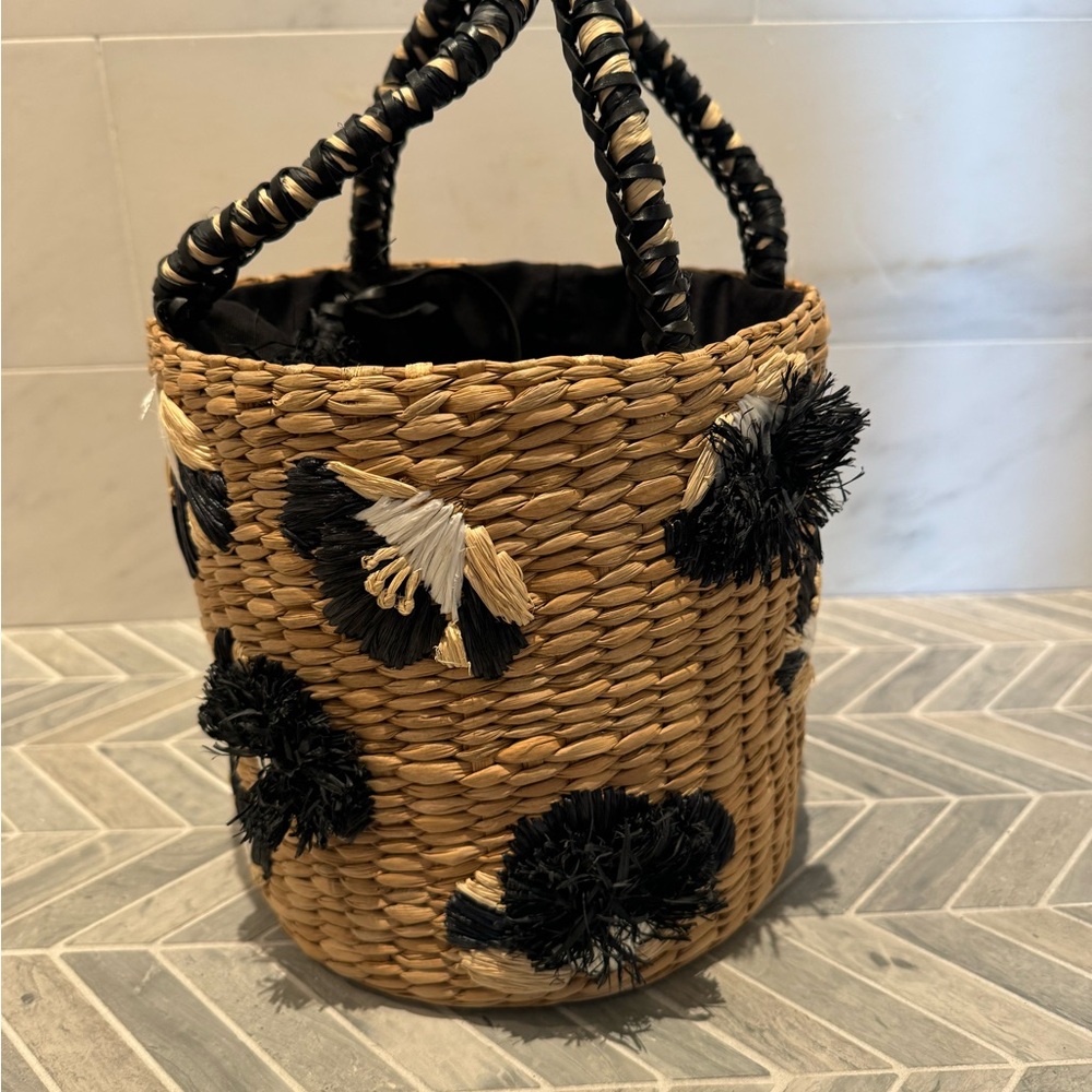 Aranaz straw tassel bucket bag - Picture 4 of 12